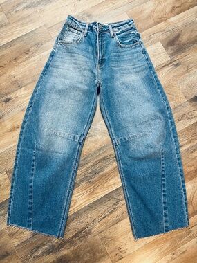 Just Black Faded Blue Wide-Leg Jeans